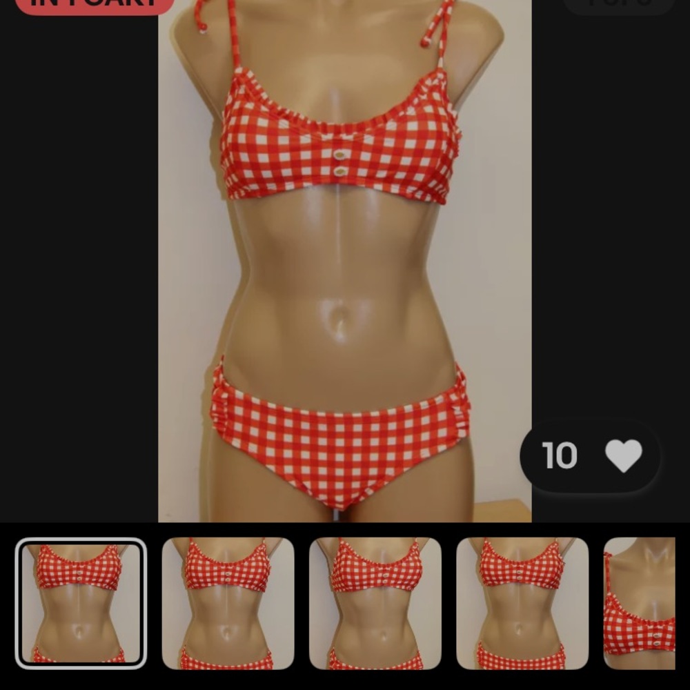 The Bikini Lab Red and White Gingham Bikini